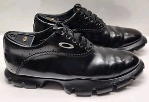 Oakley Tuxedo Genuine Leather Golf Shoes Made in Italy Black Men's Size 10 - Picture 1 of 24