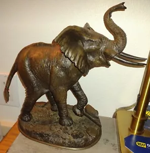 Danbury Mint BRONZEGUSS ELEFANT VON PHIL DENINO "SOUNDING THE ALARM". - Bild 1 von 10