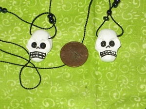 2 Skulls Hand Crafted Small Jewelry Do It Yourself Decoration Mexican Day Dead - Picture 1 of 6