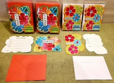 Amscan Novelty Party Invitations 140 count Tropical Flowers "JOIN US" & "PARTY!" - Image 1 of 4
