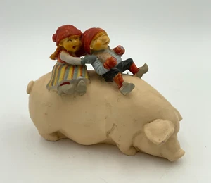 Candy Design Norvegia - scandinavo Tomte Nisse ragazzo e ragazza maiale da equitazione - Foto 1 di 6