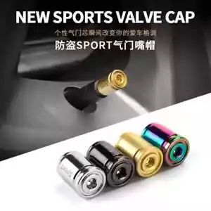 4x New Sports Stainless Steel Car Valve Stem Caps Tire Air Dust Cover Universal - Picture 1 of 10