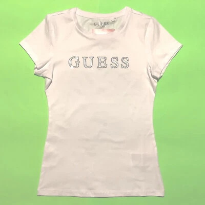 Nueva Camiseta GUESS Los Angeles Mujer Manga Corta GRANDE Blanca con Plateada, Negra Foto 1 de 4
