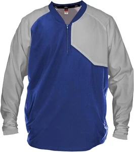 Alleson Athletic Adult Field Batters Jacket Royal & Grey Size Small - Picture 1 of 5