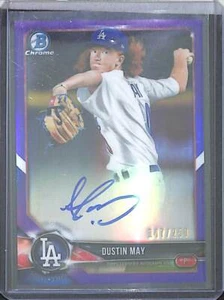 2018 Bowman Chrome Purple Refractor Autograph #BCPA-DM Dustin May 147/250 - Picture 1 of 2