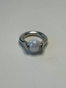 Anillo GAYM PEEWEE LOTUS Blanco Talla 10 Esterlina con 5 Canicas Intercambiables - Imagen 1 de 6