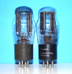 No type 80 Silvertone radio audio amplifier vacuum 2 tubes valve tested ST 280 - Picture 1 of 3
