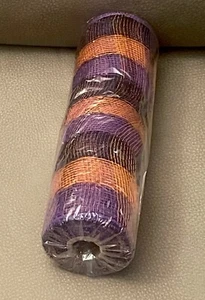 Decorative Purple Orange & black Mesh Ribbon 10"X25 Ft. Crafts Wreaths & Bows - Picture 1 of 4