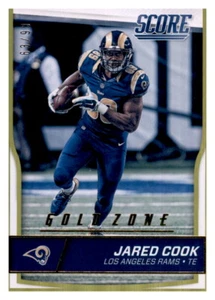 2016 Score Gold Zone Foil Jared Cook #d /99 Parallel Refractor PWE Rams #297 - Picture 1 of 2