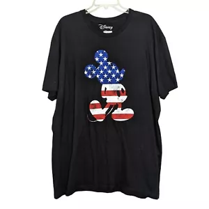 Camiseta Disney Mickey Mouse Roja Blanca y Azul América Negra Talla 2XL - Imagen 1 de 3