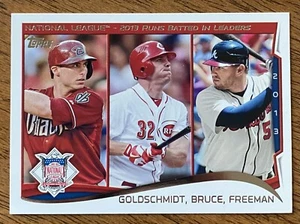 2014 Topps Baseball NL RBI Leaders GOLDSCHMIDT FREEMAN BRUCE #143 Braves - Picture 1 of 2