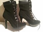 Daylene Stiletto Hiker Boots Size 9.5 Black