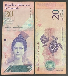 VENEZUELA 20 Bolivares 2008-2014 Banknote World Paper Money FREE SHIPPING!!! - Picture 1 of 2