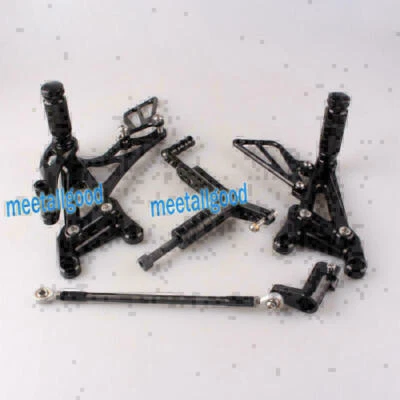 CNC Rear Sets Rearsets Footrest Foot Rest Pegs fit Yamaha YZF R1 2007 2008 Black - Image 1 of 4