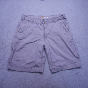 Carhartt Shorts Men 36 Gray Relaxed 10 Inch Inseam Rip Stop Utility Flap Pockets - Picture 1 of 15