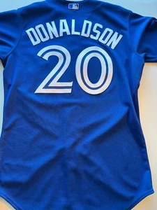 Authentic Josh Donaldson #20 Majestic Toronto Blue Jays BLUE MLB Jersey size 44 - Picture 1 of 15