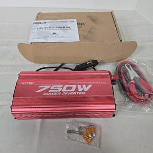 POTEK 750W Power Inverter DC 12V to AC 120V Car Converter with USB 5V 2A - Picture 1 of 7