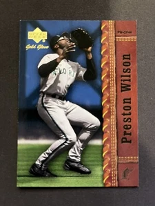 Guante de béisbol Preston Wilson 2001 cubierta superior dorado Florida Marlins #72 - Imagen 1 de 2