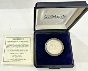 MONETA COMMEMORATIVA MESSICO 25 PESOS 1986 PROVA ARGENTO - Foto 1 di 4