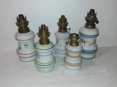 LOT N° 1 POUR REVENDEURS LOT 5 LAMPES DITES DE COUTURIERE EN FAÏENCE 19 ème - Photo 1/4