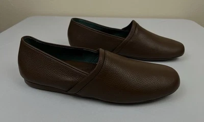 L.B. Zapatillas de cuero marrón sin cordones Evans Aristocrat Opera 3025 para hombre talla 15EEE Foto 1 de 4