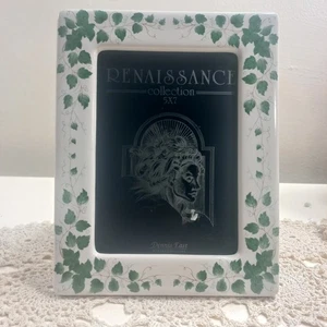 Ceramic Green White Ivy Vines 9 X 7" Picture FRAME Holds 5×7" Photo Vintage Pics - Picture 1 of 15
