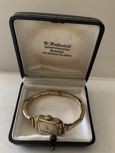 Vintage 40er Jahre Retro Damen Handarmbanduhr Gold Filled mit Etui ~ funktioniert - Bild 1 von 6