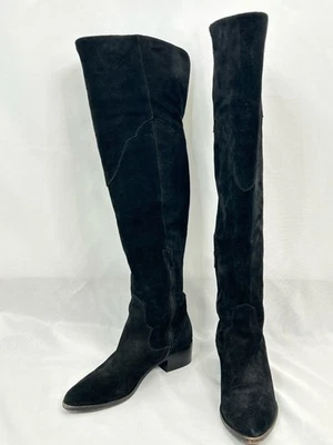 Botas dobráveis femininas pretas FRYE tamanho 8,5M camurça acima do joelho - Imagem 1 de 4