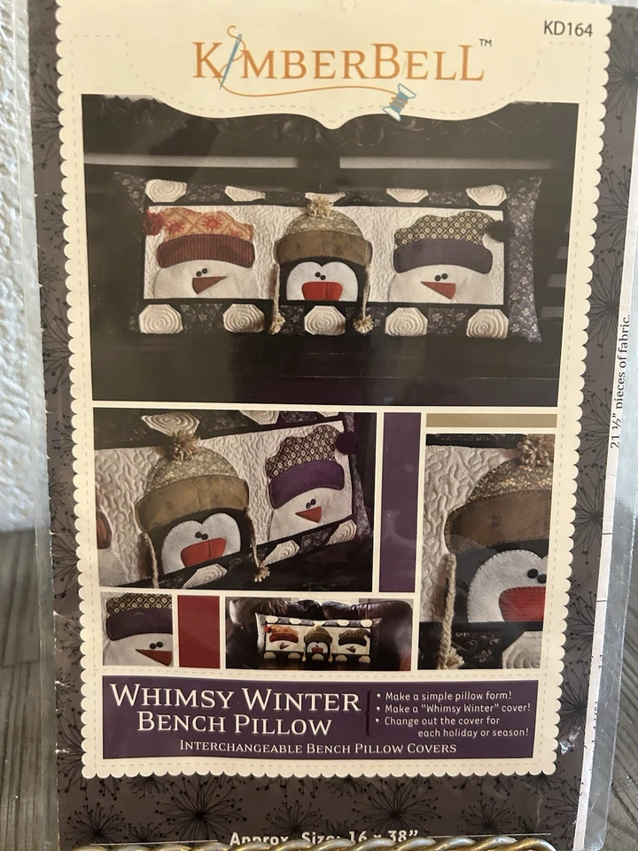 Kimberbell  Whimsy Winter 16” X  38” Bench Pillow Pattern KD164 - Image 1 of 4