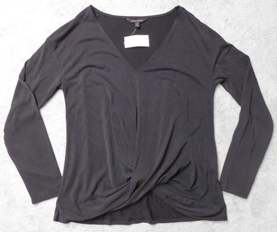 Top para mujer Banana Republic manga larga torcido delantero negro mediano nuevo con etiquetas M Foto 1 de 4
