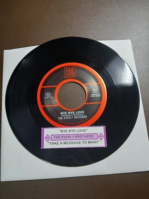 THE EVERLY BROTHERS Bye Bye Love / Take A Message To Mary 45 Record w/TitleStrip - Image 1 of 2