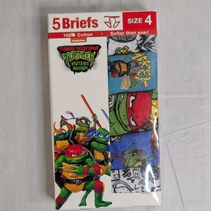 NEW Teenage Mutant Ninja Turtles 5-Pack Boys' 100% Cotton Briefs Size 4 - Picture 1 of 3