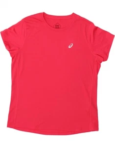 ASICS Womens T-Shirt Top UK 16 Large Red Polyester BM64 - Picture 1 of 3