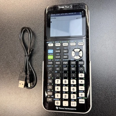 TI-84 Plus CE Graphing Calculator Black w/ Charging Cable Tested Working - Image 1 of 4