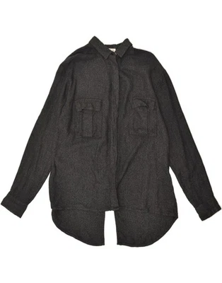 MANGO Womens Oversized Asymmetric Shirt US 4 Small Grey SM13 - Image 1 of 3