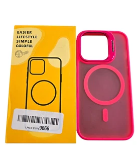 Magnetic iPhone 14 Pro Case W/Kickstand Hot Pink Magsafe Compatible NEW - Picture 1 of 6