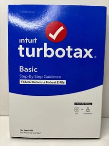 TurboTax Basic Federal + Efile 2020 Fast Shipping - Picture 1 of 4