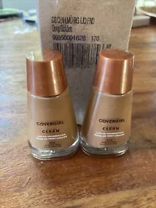 Sealed Pack Of 2 CoverGirl Clean Liquid Foundation - 170 Deep Golden - Picture 1 of 3