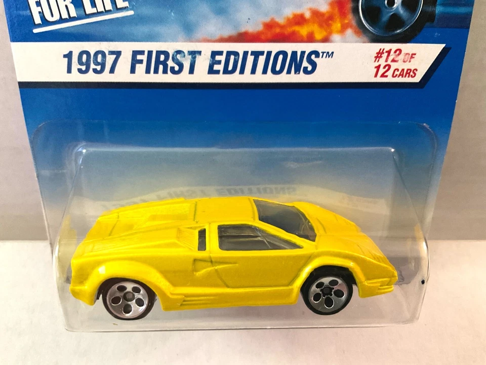 1997 Hot Wheels 1st Editions 25th Anniversary Lamborghini Countach Yellow #510