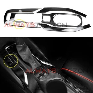 For Toyota Corolla Hatchback 2020-2024 Carbon Gear Knob + Water Cup Cover Trim - Picture 1 of 6