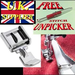 DOUBLE SIDED ZIPPER FOOT FOR SEWING MACHINE SNAP ON/CLIP ON. FREE UNPICKER ! F37 - Picture 1 of 2