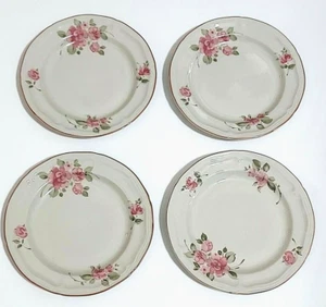 Set of 6 Gibson China Roseland Pink Roses 7 3/4" Dessert Salad Bread Plates - Picture 1 of 5