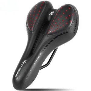 GEL Bicycle Saddle MTB Mountain Road Bike Seat Cushion PU Leather Comfortable - Bild 1 von 16