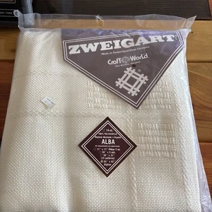 Vintage Zweigart #14 Alba Afghan Cloth 55” X 62” Cream Cross Stitch Fabric 14 Ct - Picture 1 of 11