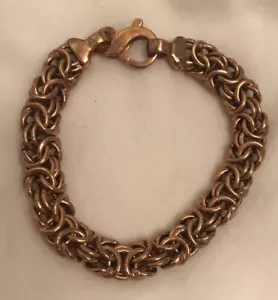Copper Bronze MILOR Italy link braid bracelet 6” Large Lobster Clasp 3.5 Oz - Picture 1 of 3