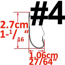 10x Stk angeln haken Gr#.4  2,7cm  Raubfisch Angelhaken Zander Barsch Hecht 