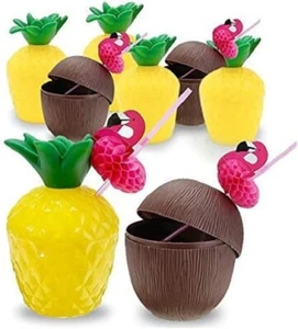Pineapple Drink Cups Coconut Cups 12PCS Luau Party Decorations Pineapple Cups... - Picture 1 of 7