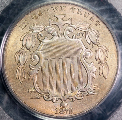 1872 PCGS MS63 Shield Nickel Item#P16801 Cover
