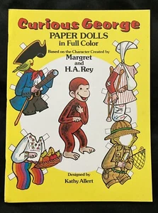 Curious George Paper Doll Bk, 1982, 16 Seiten, ungeschnitten, Vintage - Bild 1 von 10