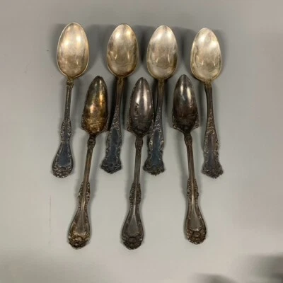 Lote de 7 cucharas vintage Rogers Art Deco patrón simple Glenrose? Foto 1 de 4